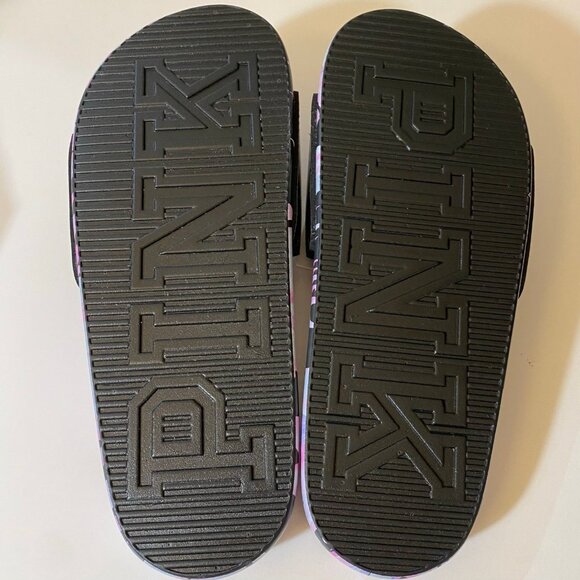 VS Pink M 7-8 Floral Print Logo Slides - Picture 6 of 10